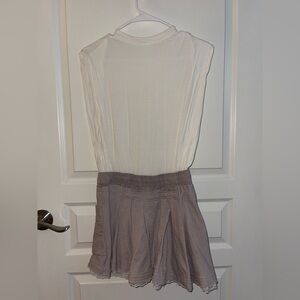 Chic White and Gray Mini Dress